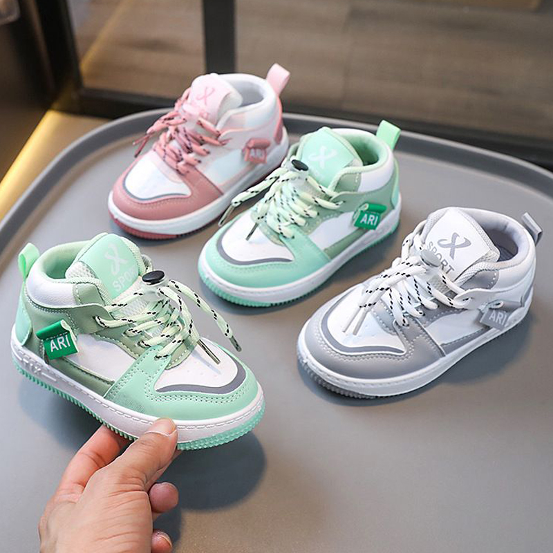 High Top Kids Sneakers Anti-slip Boys Youth Basketball Shoes Kidsnest Girls Toddlers Sports Running Shoes Size 21 - 32 K0625