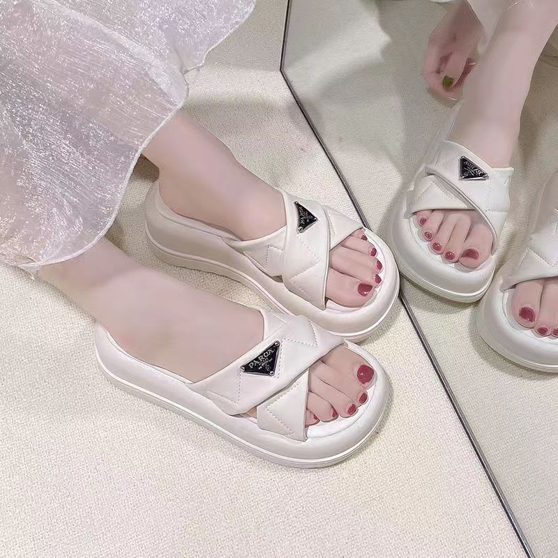 2025 designer slippers Women's Platform Slides - Fairycore Summer Sandals, Thick Sole Fashion Slippers, Non-Slip Outdoor Viral Shoe Free Shipping