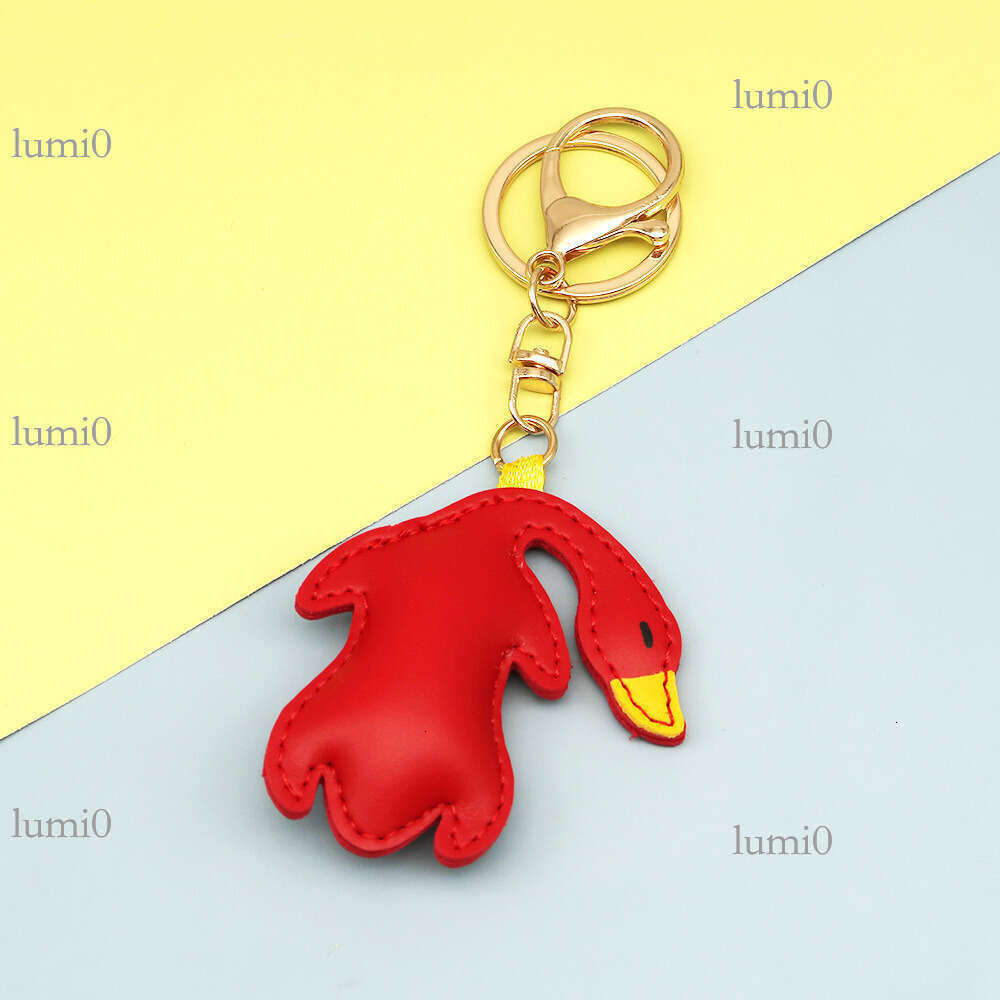 Creative Roast Leather Bag Cartoon Animal Duck Personalized Couple Car Keychain Pendant