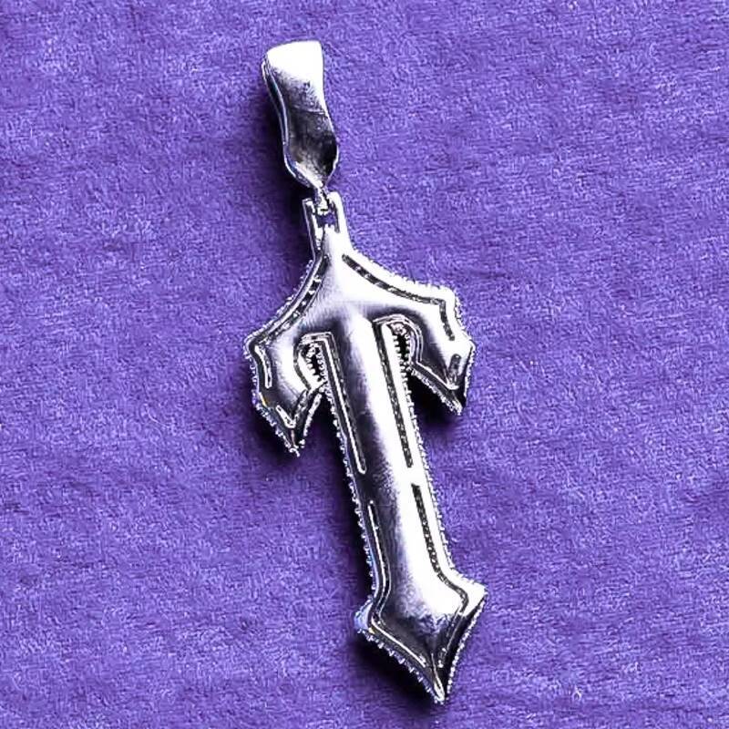Custom Hip Hop VVS Iced Out Moissanite Mens T Cross Cluster Pendant With 925 Sterling Silver Pass Diamond Tester