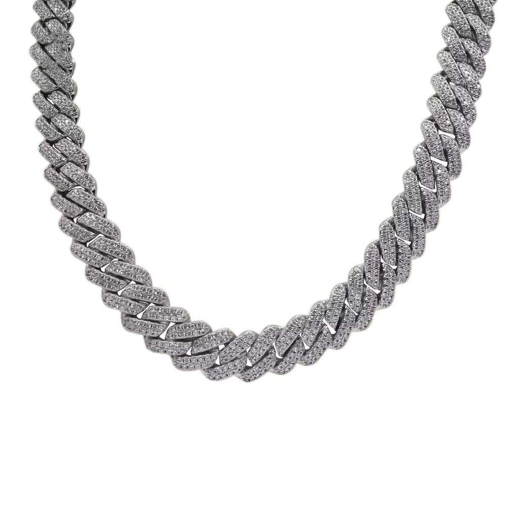 Iced Out Men's Jewelry Necklace Hui Shi Hip Hop Zircon Brass Gold Plated Cuban Link Chain