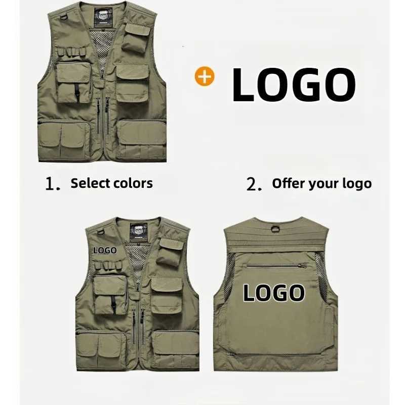 Mens Vest Multi-ket Thin Trend Mesh Breathable Detachable Waistcoat Outdoor Mountaineering Fishing Casual Vest Y250814