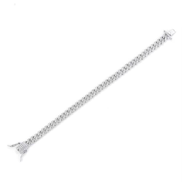 6mm Single Row 7-24 Inches VVS Moissanite Dias Sterling Sier Cuban Link Chains Bracelet and Necklace
