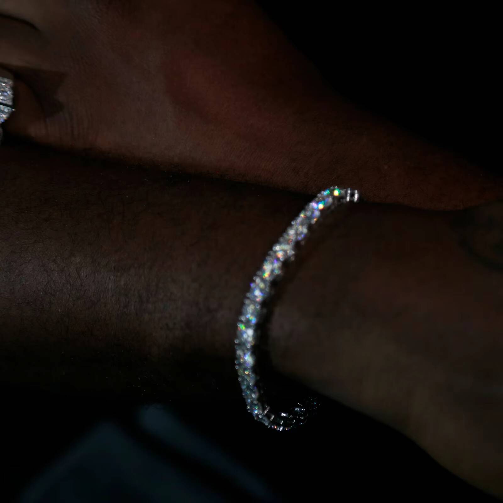 SICGEM Customized Sterling Sier Tennis Bracelet VVS Moissanite Dia Pearl Main Platinum Link Trendy Men's Gifts