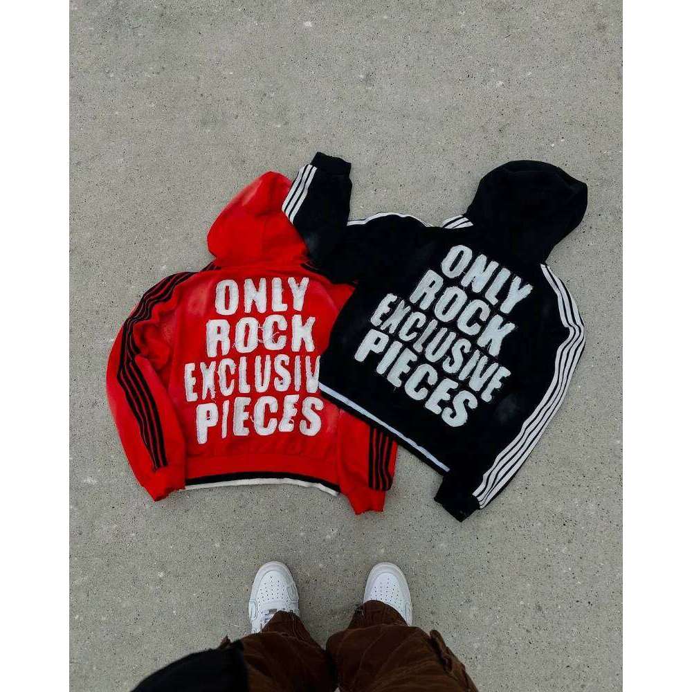 American Fashion Trend Zipper Patchwork Design Coat Hoodie Gothic Haruku Hip Hop Men Streetwear Oversized Sweatshirt