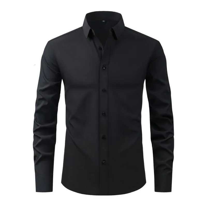 Business Casual Solid Color Shirts for Men Clothing Fashion Long Sleeve Comfortable Tops BlousesXJ250804
