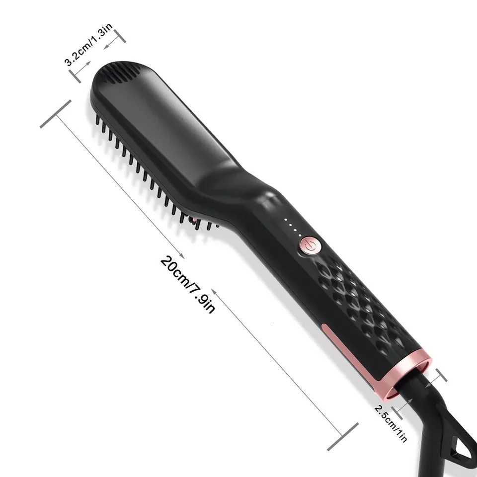 Unisex Hair Straightener Brush Hot Comb Wireless Beard Straightener for Men Beard Comb Hair Curler Styling Tool W250814