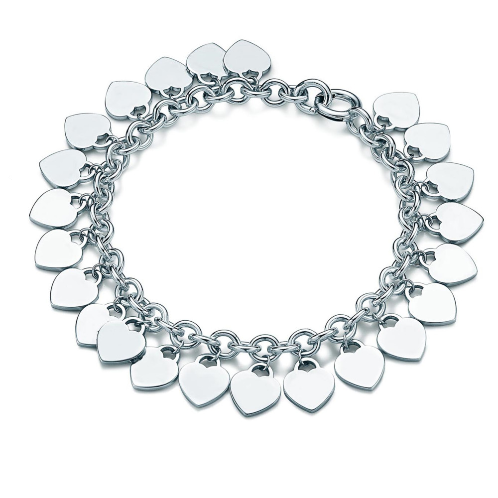 Bangle Bracelets Famous 100% Sterg sier designer brands Classic Charm DIY Bracelet Multi Heart Label Handwear 0814