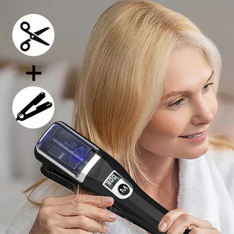 Professional 2 In 1 Flat Iron Adjustable Temperature Hair Trimmer Straighten And Repair Split Ends Hair Straightener W250814