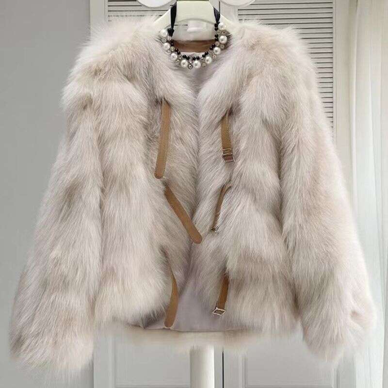 Faux Fox Fur Coat for Women Warm Feather Coats Loose Short Outercoat Lady Party Elegant Outfits Korea Fashion Autumn