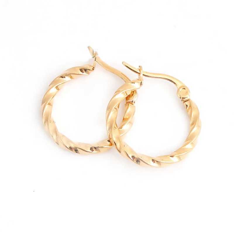 316 Stainless Steel Hoop Earrings Silver Color/Gold Color Spiral Round Fashion Women Earring Jewelry 1 Pair XJ250814
