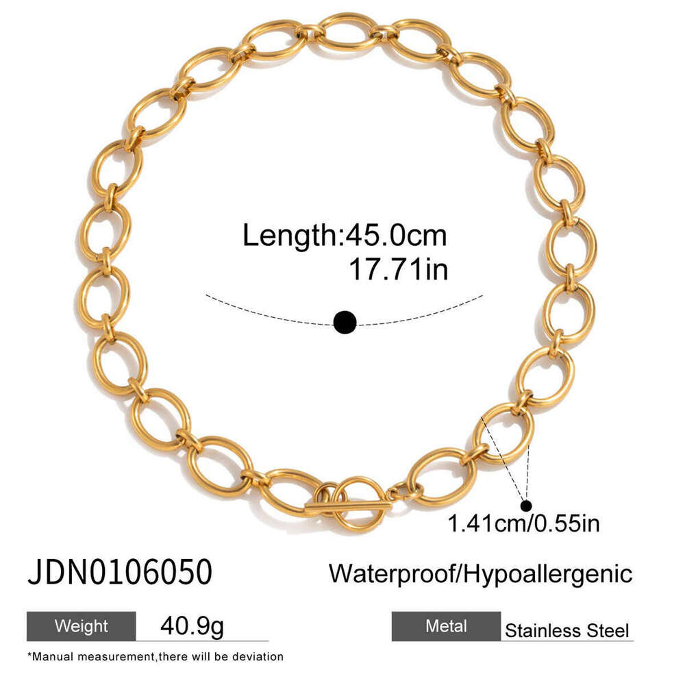 Designer Jewelry Simple Geometric Circle Titanium Necklace for Women Women, Light High-end Clavicle Chain Stainless Steel