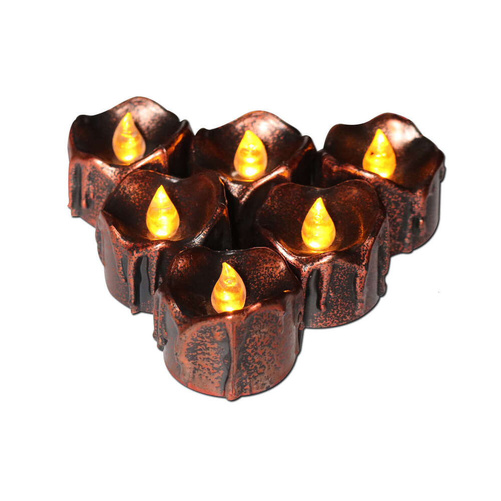 Halloween Black LED Candle Light Flameless Plastic CR2032 Electronic Mini Glowing Tealight