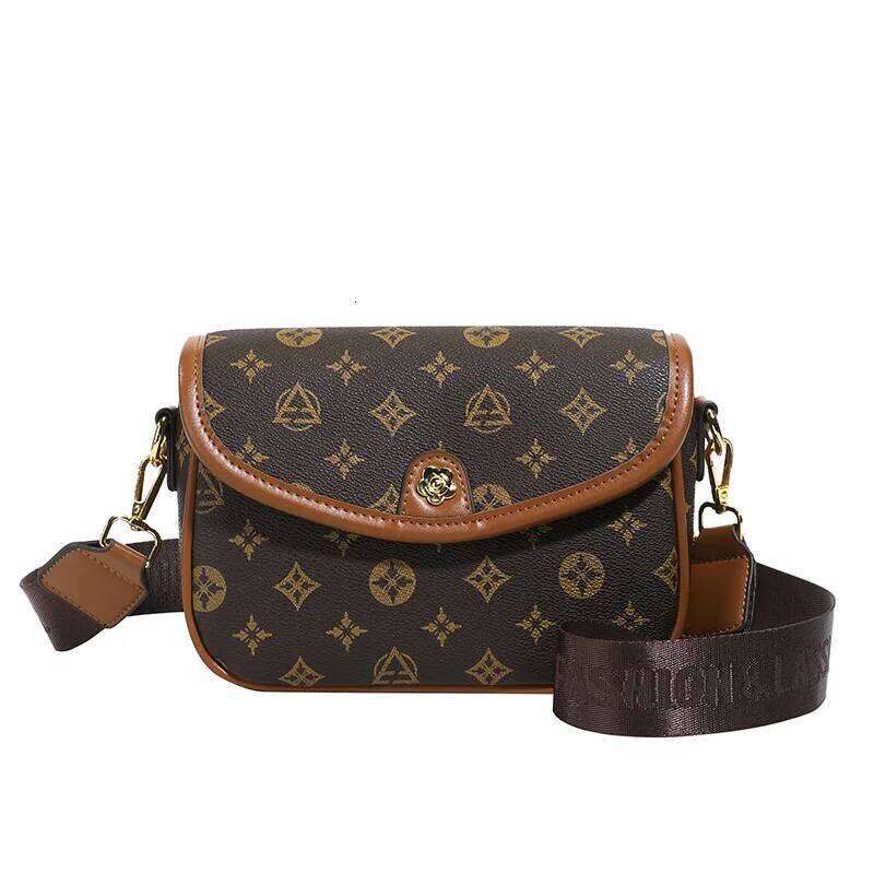 Designer Luxury Designer Luxury Old Flower Women S Temperament Fashion Oblique Span Korean Version Cross Border Wide Shoulder Strap Small Square Bag