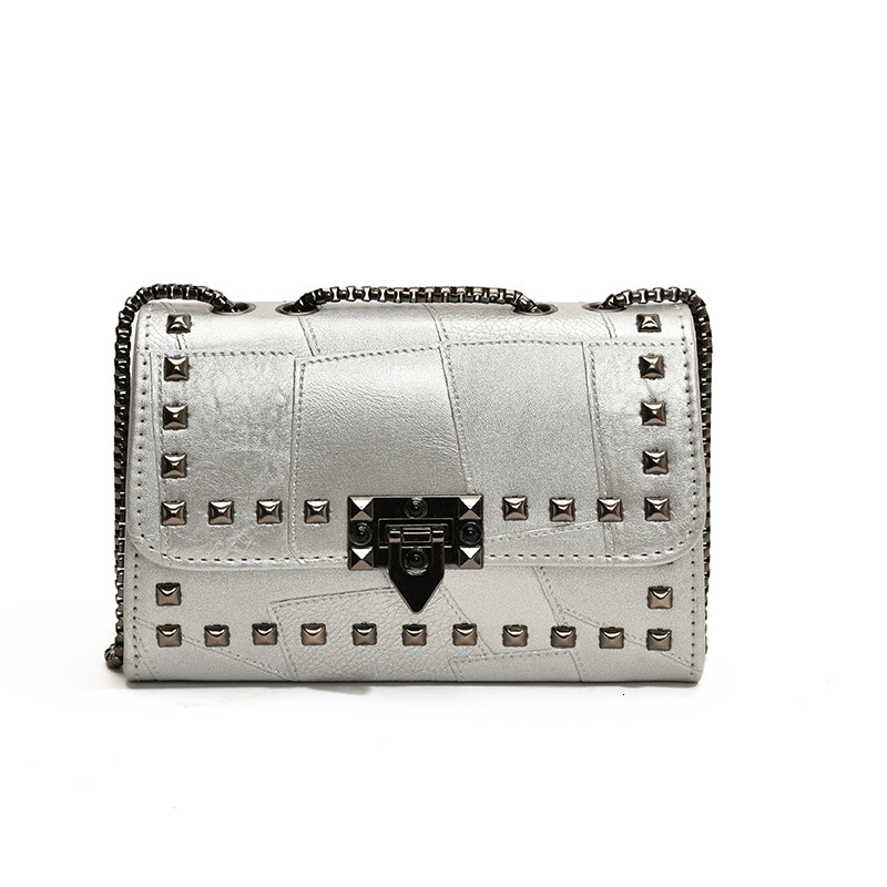 Luxury Brand Designer Bag Single Shoulder Bag Chain Rivet Lock Casual Versatile Underarm Bag Simple Texture Commuter Motorcycle Style Bag For Women