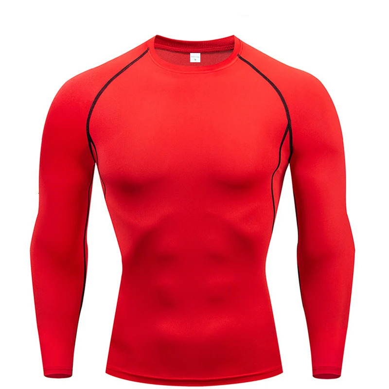 Compression Long Sleeve Shirt Black Fitness T-shirt Mens Muscle Quick drying Gym Sportswear Sun protection Sports Base layer 250813