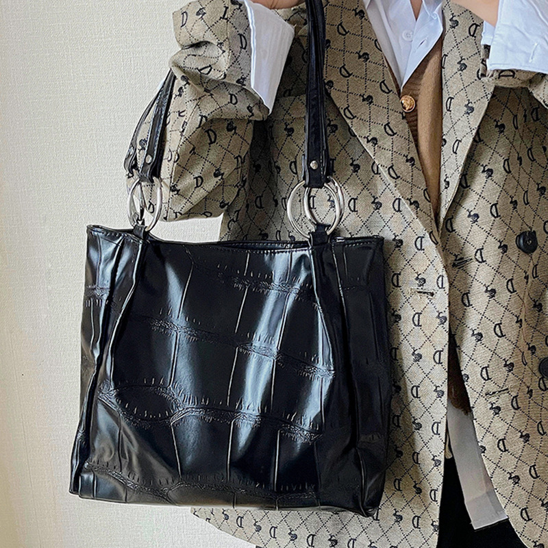 Large Capacity for Women Autumn Winter Stone Pattern Women's Shoulder Office Commuter Tote Bag