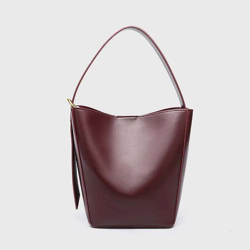 Fashion Retro Bucket High Quality PU Leather Tote Women Handbag Casual Shoulder Bag Shopping Crossbody Female Purse