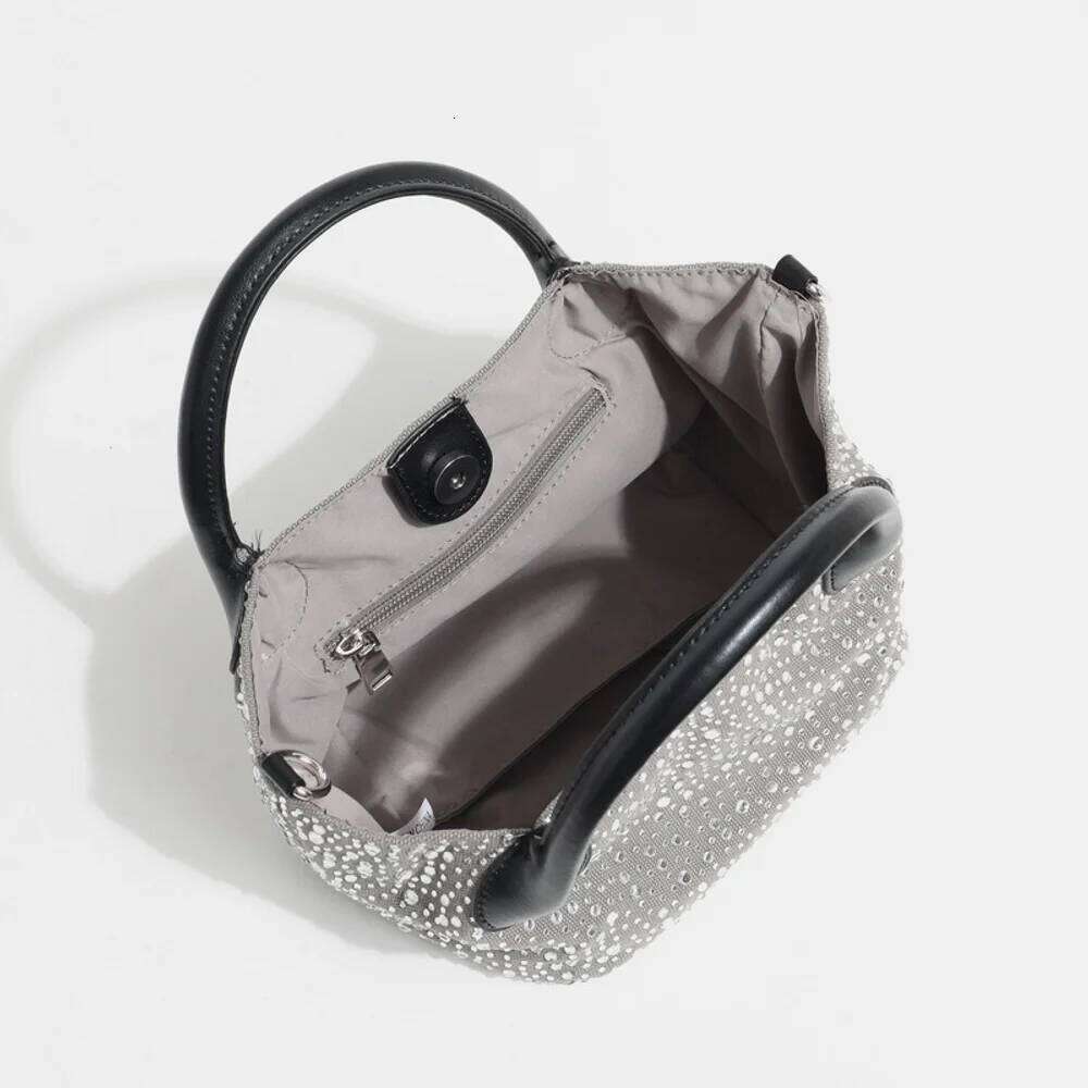 Designer Bags New Hot Selling Versatile Niche Design Soft Canvas Rhinestone Gradient Single Shoulder Elegant Temperament Spliced Women's Bag Luxu