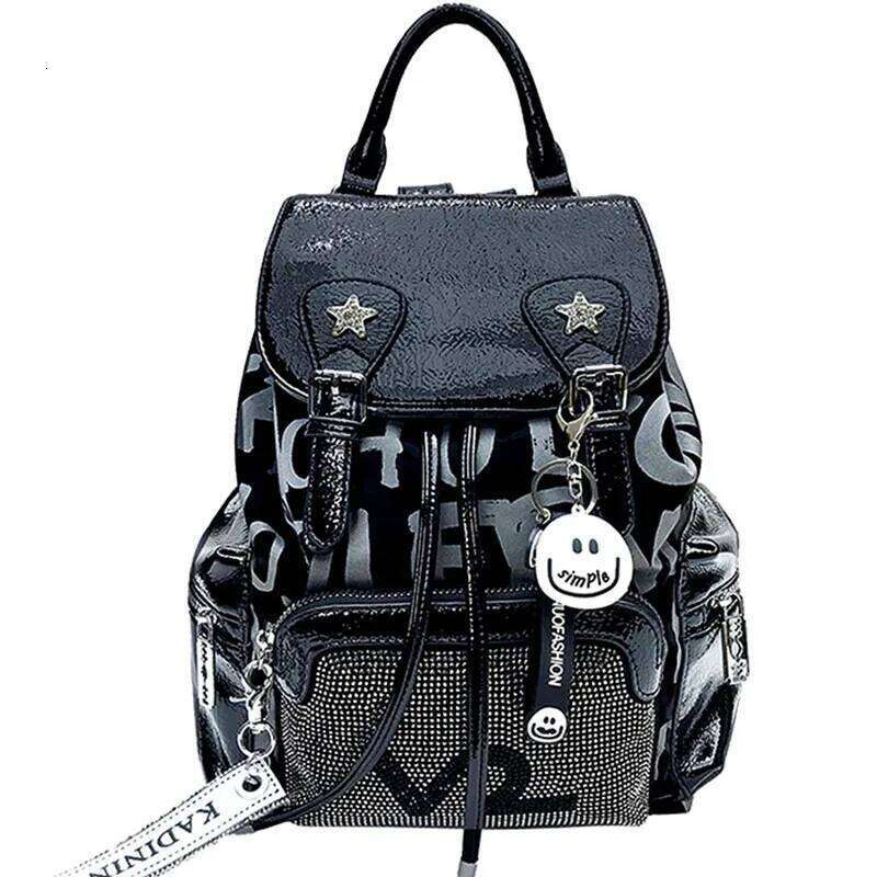 Fashion Women Brand PU Leather Travel Backpack Designer Dia Shoulder Bags Large Capacity Teenagers Girls School Bag