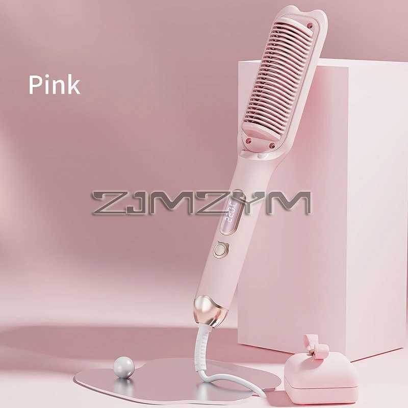 Hot Comb Straightener Hair Brush Hot Comb Electric Straightening Comb Curling Iron Hair Brush For Styling Fast Heating W250814