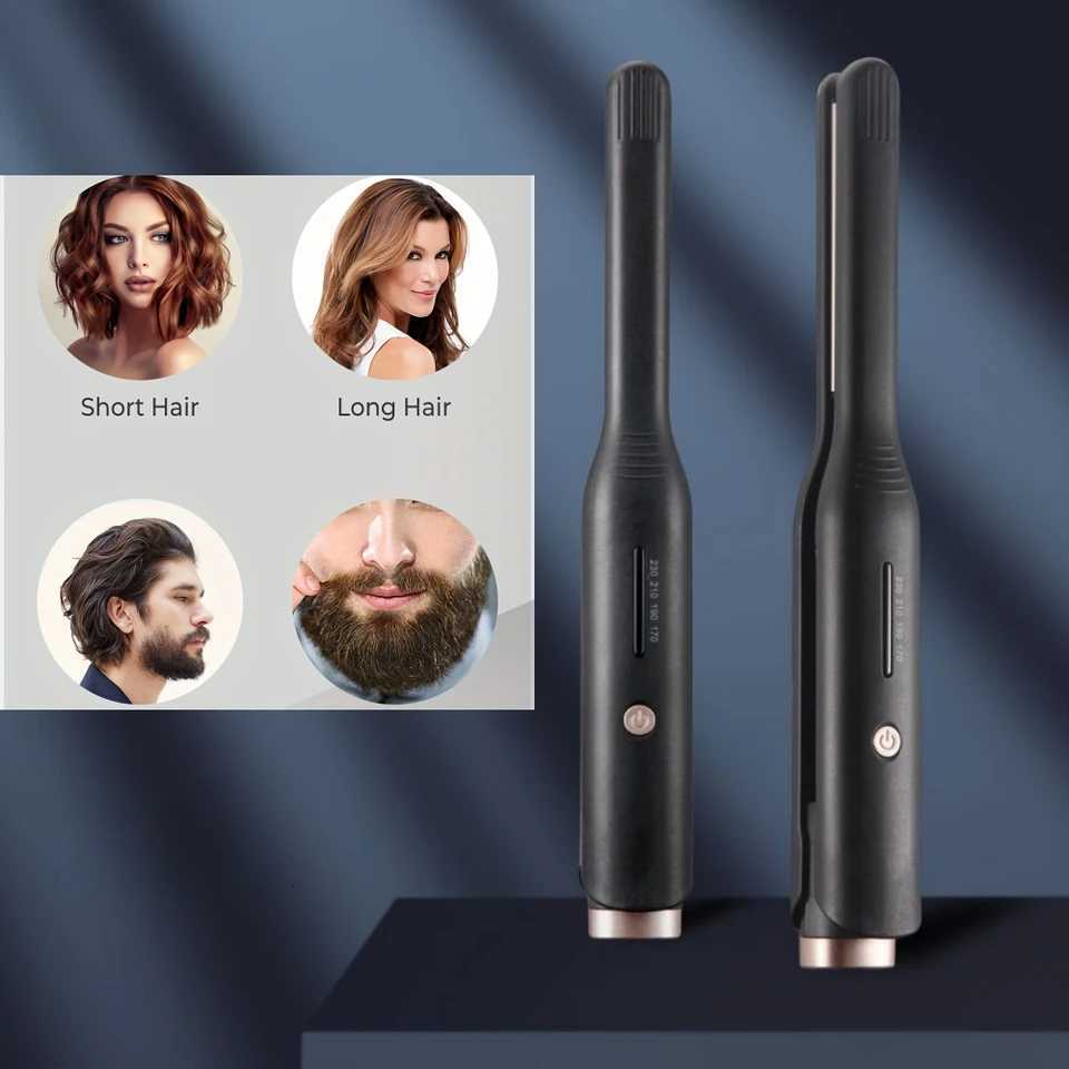 2 In 1 Hair Straightener Curler Small Flat Iron Ceramic Hair Crimper for Short Hair Straightening and Curling Styling Tool W250814