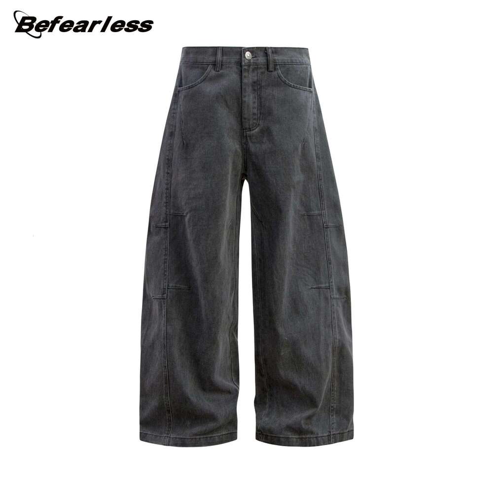 American Style Washed Vintage Curved Men's Trendy Brand Niche Loose Fit Casual Long Scythe Pants B5