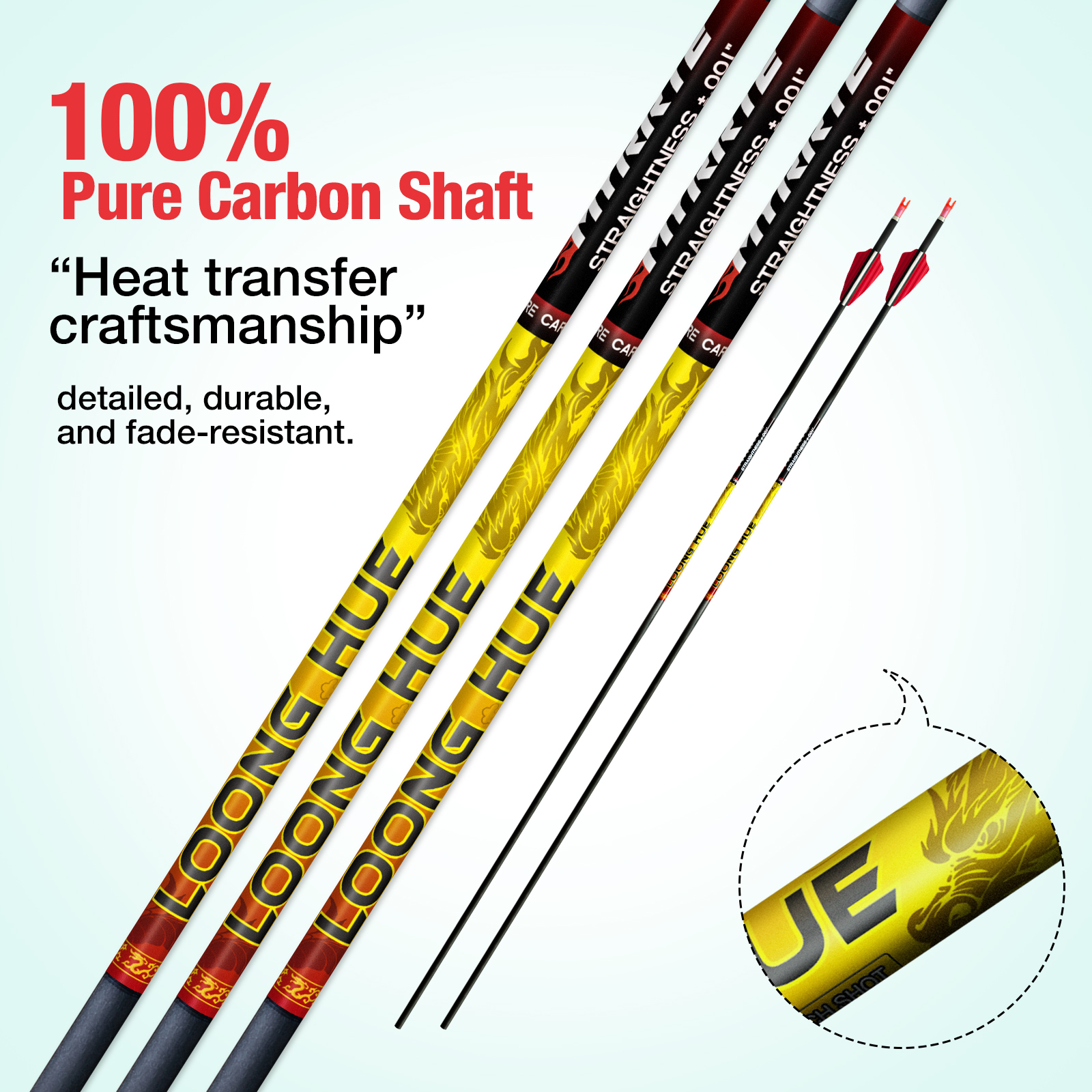 Spine 350-1500 Carbon Arrows without Arrowheads 31inch Carbon Fiber Hunting Arrows for Archery 4.2mm Training Arrows for Recurve Bow & Compound Bow 6P