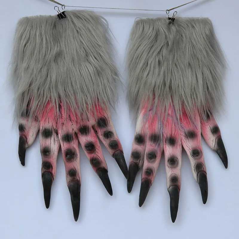 Halloween Wolf Gloves Werewolf Costume Christmas Fingernails Adult Monster Hands Paws Claw for Props Cosplay Party Easter Y250814