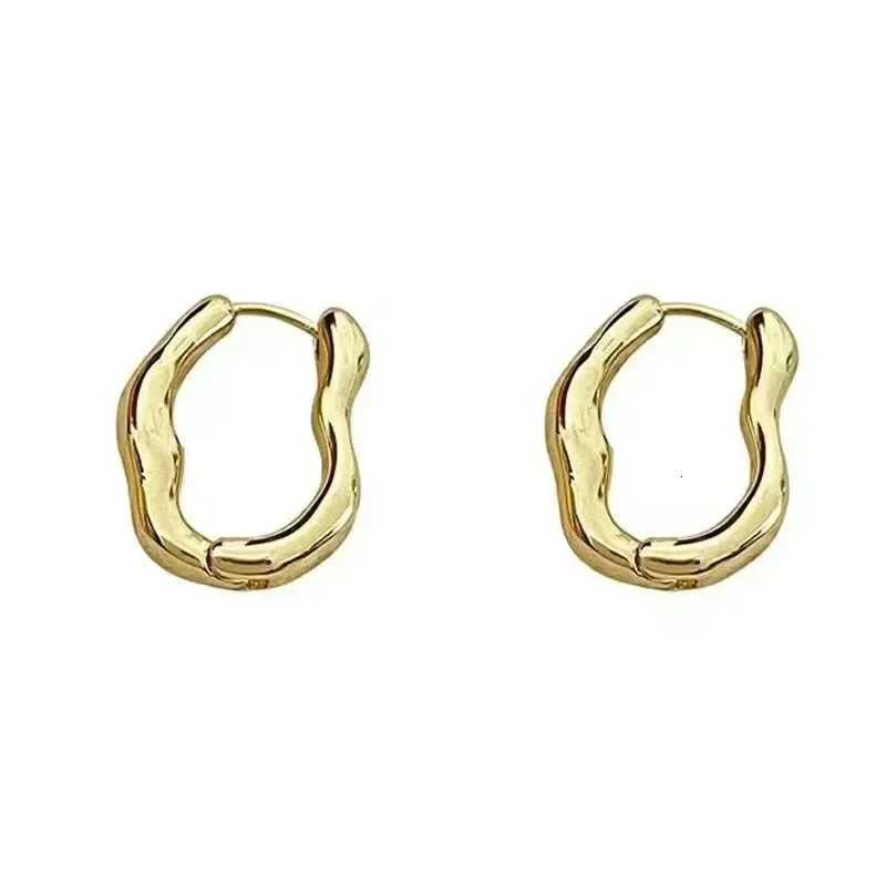Vintage Irregular Hoop Earrings for Women Fashion Silver Plated Stainless Steel Earrings Korean Trend Jewelry Gifts WholesaleXJ250814