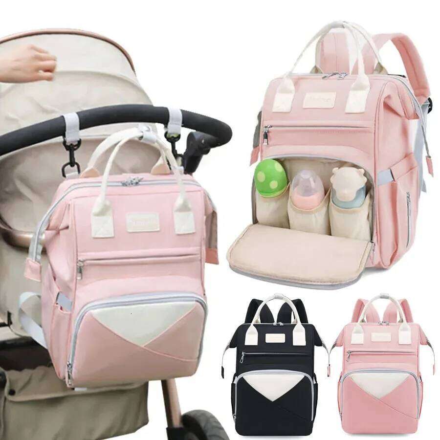 Large Capacity Baby Diaper Bags Fashion Mommy Infant Stroller Hanging Backpacks Multifunctional Portable Backpack