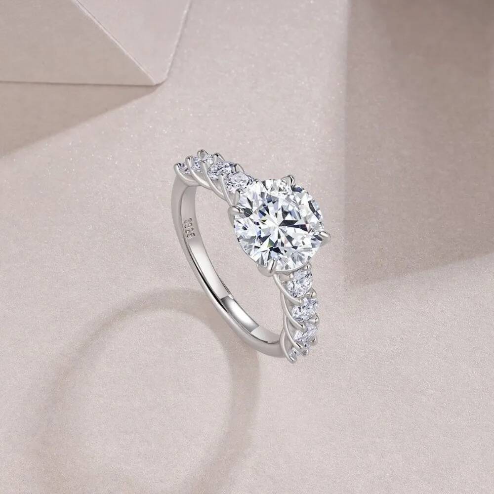 NKHOG 3.8CTTW Real Moissanite Ring For Women Men 925 Sterling Silver Eternity Diamond Band Pass Test 18K Plated Fine Jewelry GRA