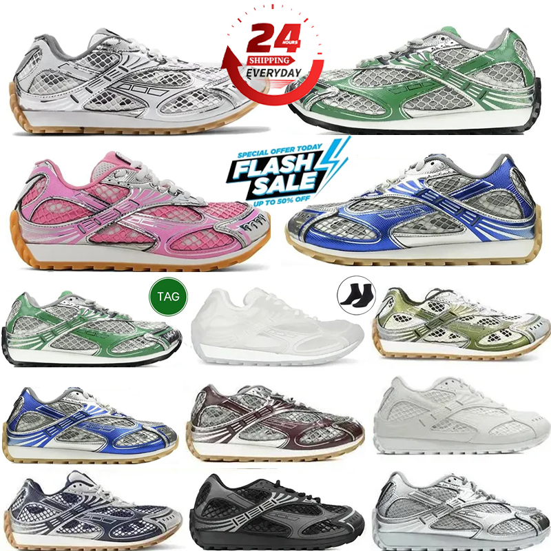 Designer Orbit Shoes Men Women BV Sneakers Casual Shoes Stylish Metal Leather Mesh Nylon Fabric Green Blue Pink bv sneakers outdoor sports mens trainers sneakers