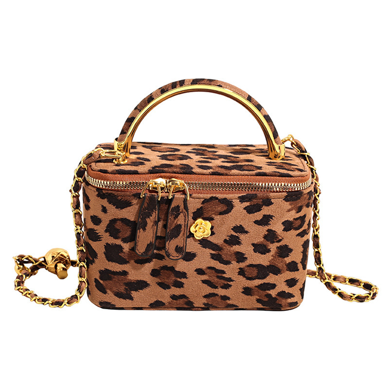 Luxury Brand Designer Bag Handbag Korean Fashion Leopard Print Stylish Versatile Chain Shoulder Bag Large Capacity Commuter Lipstick Crossbody Bag