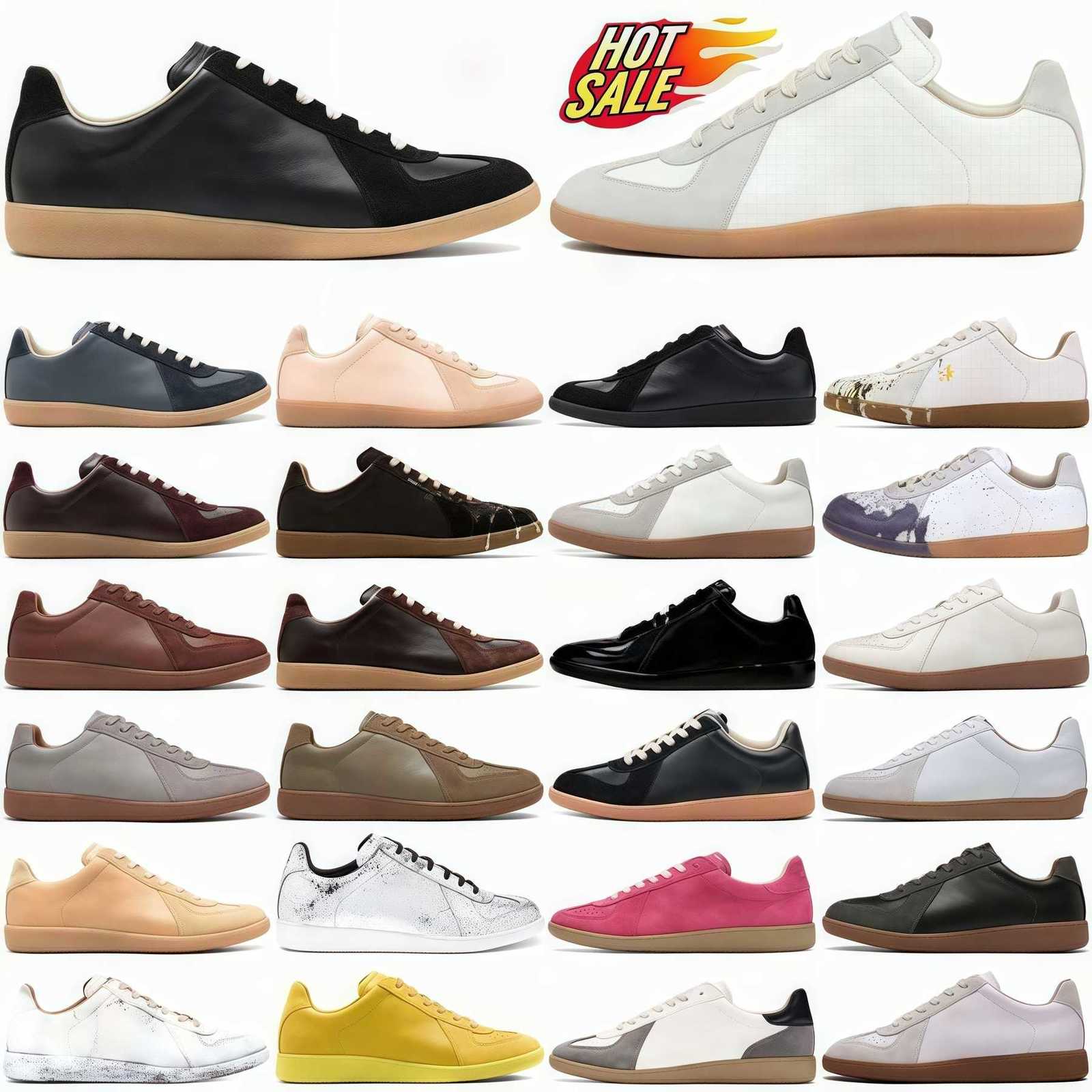 Sneakers Designer Shoes Replicaing German MM6 Army Gum Gats Trainer Paint Trainers Gat Sneaker Black Grey White Painter Nude Patent Brown Nutmeg Womens Mens
