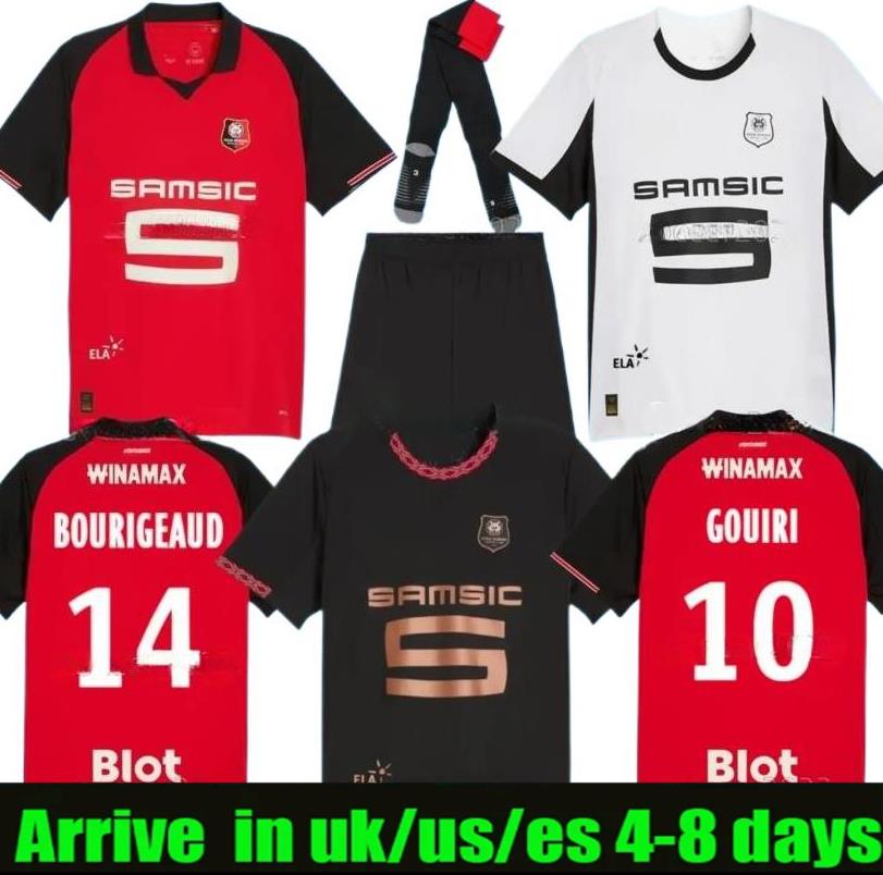 25 26 Stade Rennais Home soccer jerseys 2025 2026 SULEMANA TERRIER Guirassy Maillots De Foot Men Kids Away football shirts 1111