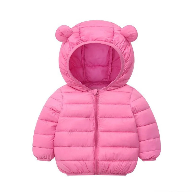 1pcs Winter Boys Girls Coat Baby Light And Thin Down Jacket Kid Warm Thicken Outerwear Clothe Hooded Jacket Cotton-padded Coats 250813