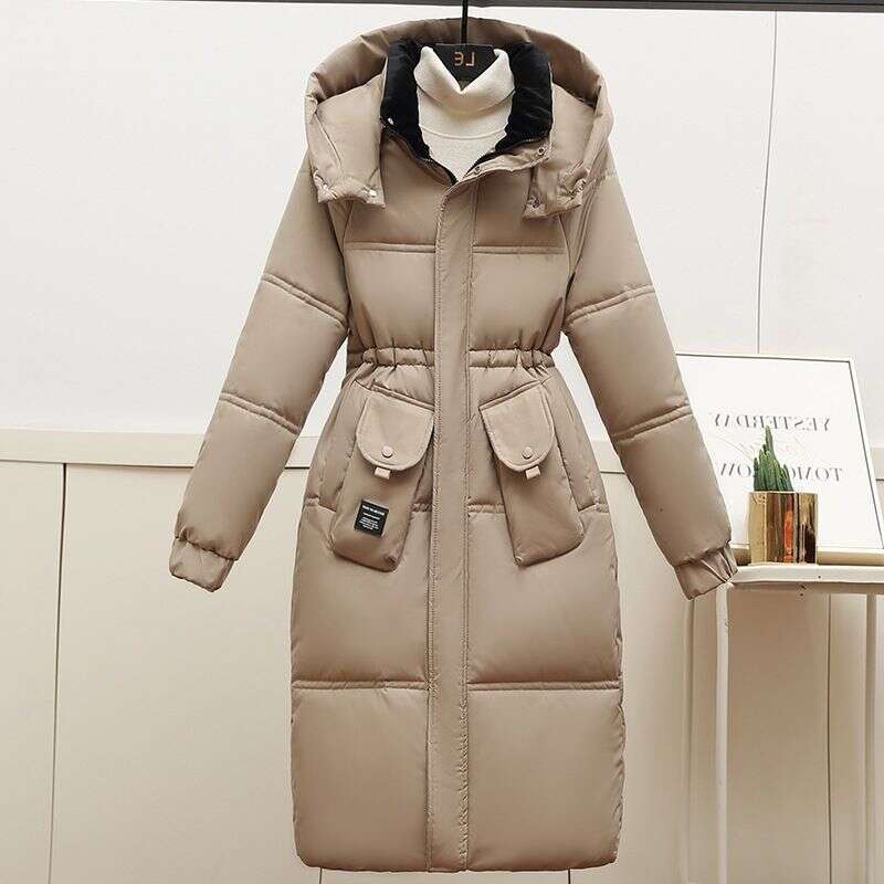 Winter new Hooded Cotton jacket Women Parkas Mid-Length Thick Warm Windproof Padded Clothes Casual Loose Snow Wear Overcoat