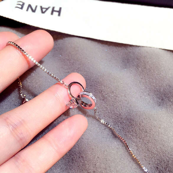 New Fashion Korean Style Bracelet Trendy Zircon Ring Circle Temperament Bangle Jewelry for Women S00278