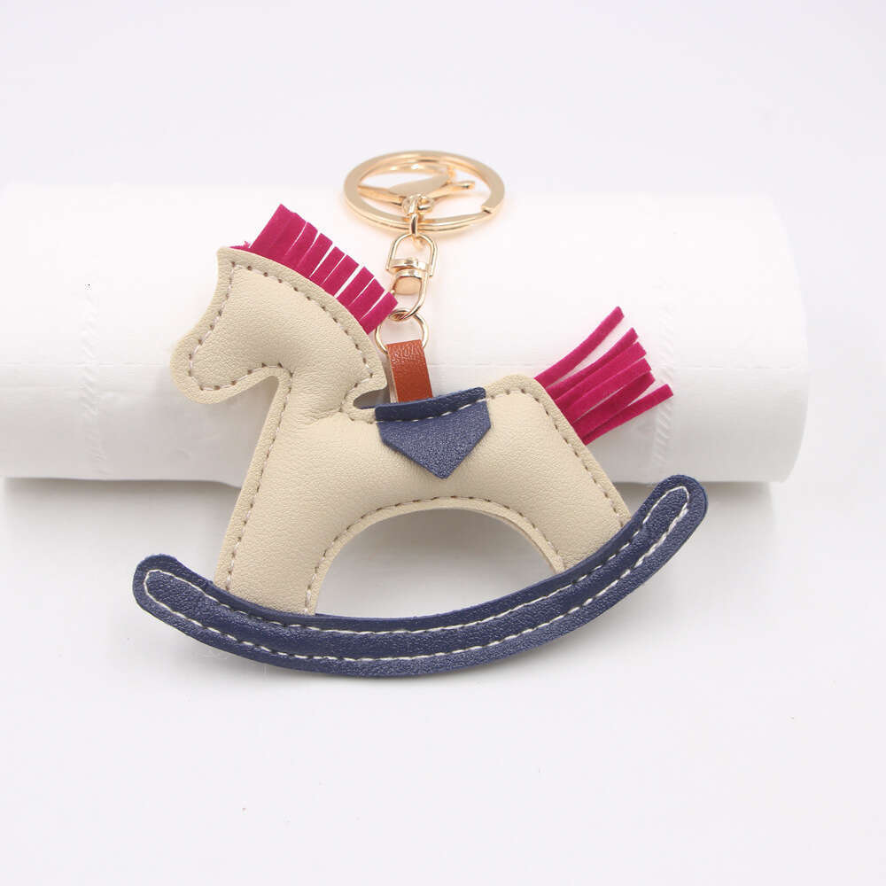 Bag charms Designer Creative Rocking Horse charm Premium Backpack Pendant Car Hanging Ornament Carousel Stuffed Pony Keychain Accessory Chain