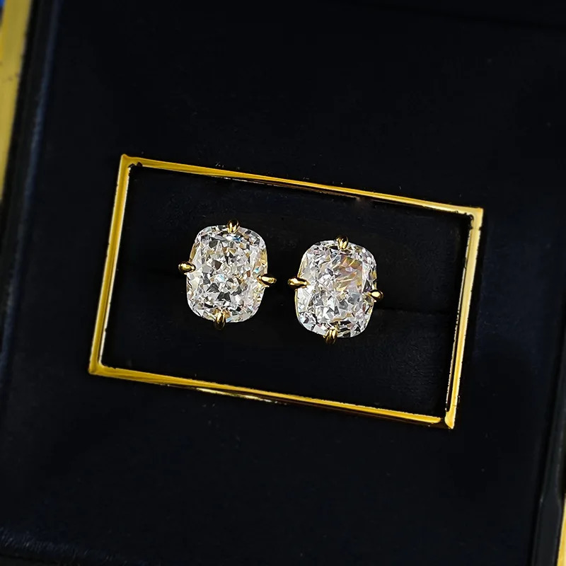 8*10mm High Carbon Diamond 100% Real 925 Sterling Silver Earring for Women Bridal Engagement Jewelry Gift 250812