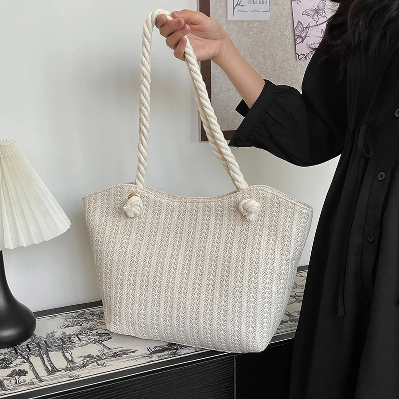 Personalized Leisure Tote Bag Summer Fashion Simple Shoulder Bag Trend Large Capacity Handbag250813