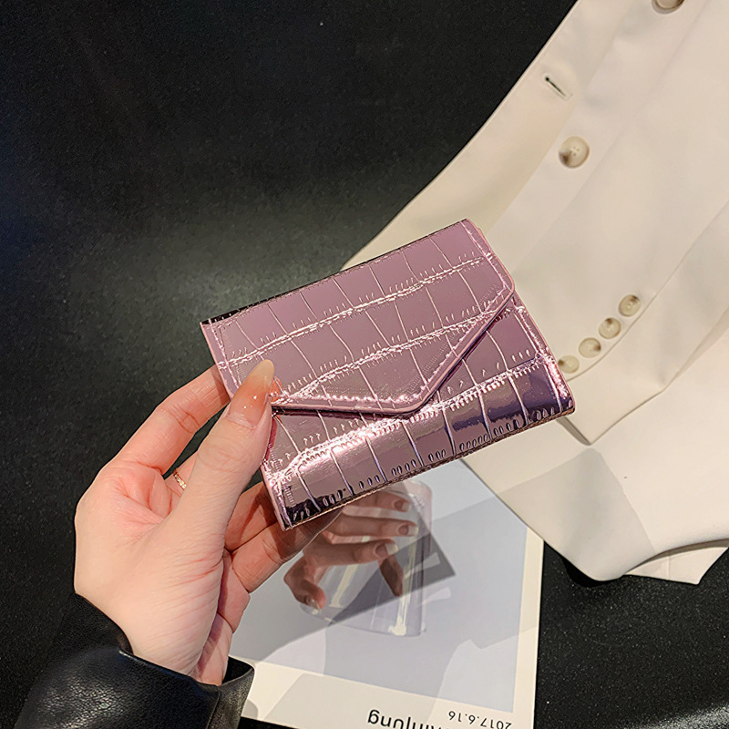 Luxury Brand Designer Bag Fashion Stone Pattern Wallet 2024 New Women's Mini Multi-Card Slot Short Clutch Bag Laser Card Holder Manufacturer