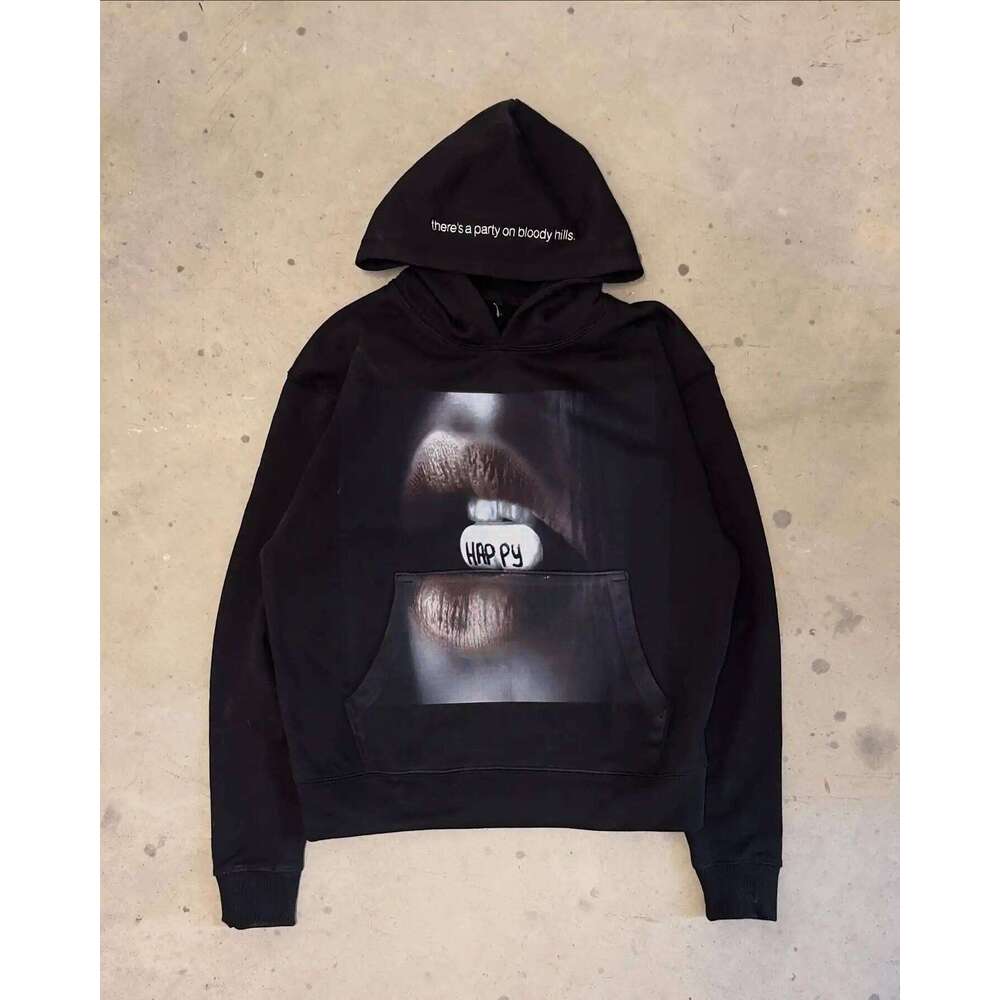 Haruku Y2k Clothes Casual Party On The Hill Hoodies Women Grunge Streetwear Sweatshirt Tops Goth Oversized Hoodie Men Clothing