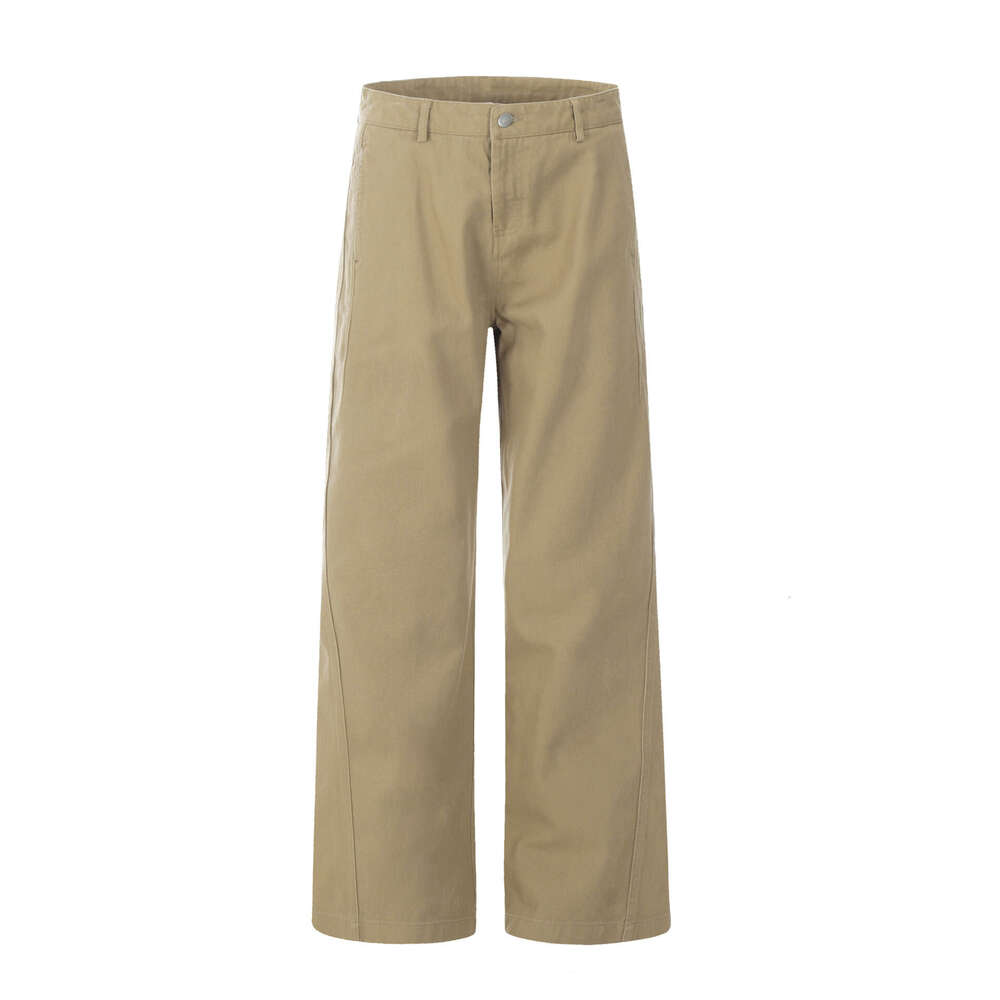 American Style Straight Simple Cargo Unisex Trendy Slim Casual White Men's Summer Long Pants B5