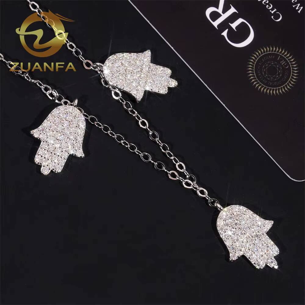 Fashion Jewelry Hasma Moissanite Men Women Sier Iced Out Pendant Hand Necklace