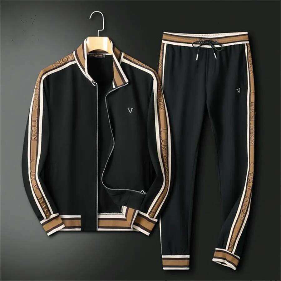 Autumn winter fashion new sports and leisure suit men's high-end cardigan hoodie two-piece set