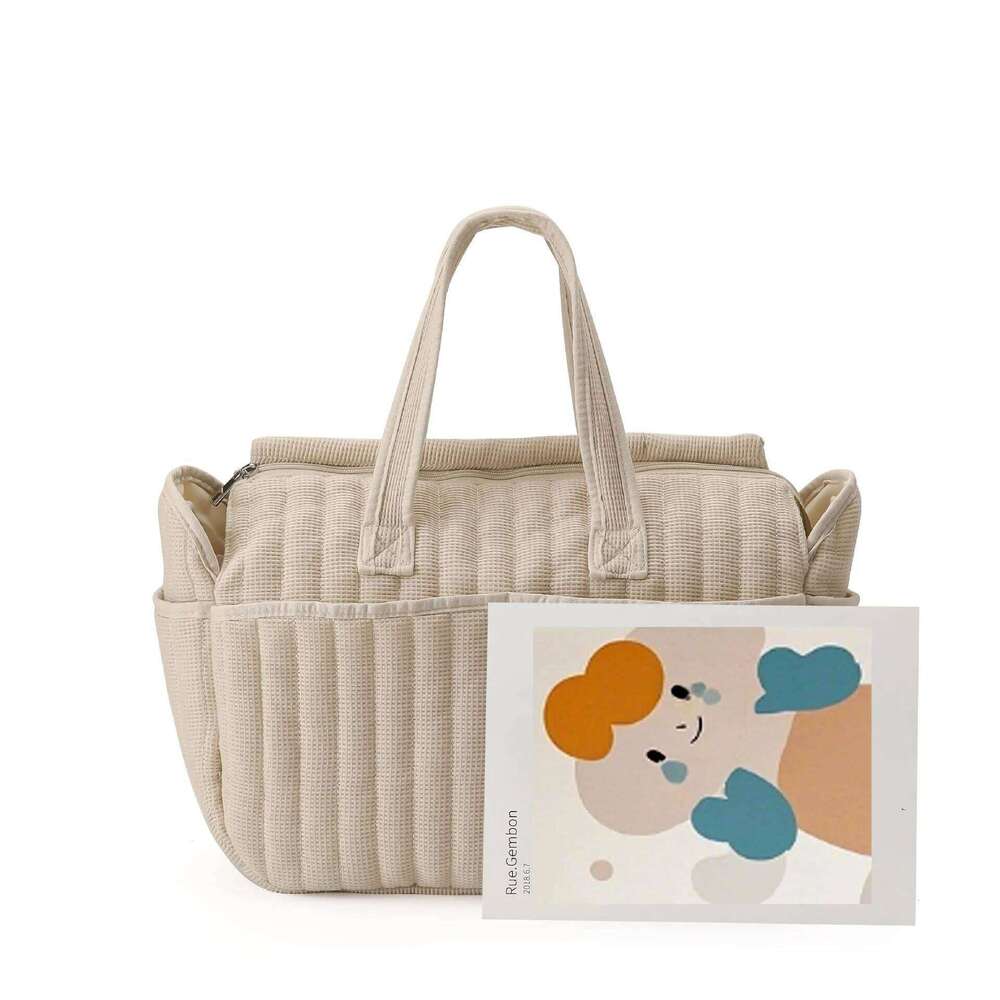 Solid Fashion Waterproof Multi-functional Diaper Backpack Nursing Changing for Baby Large Stylish Bag