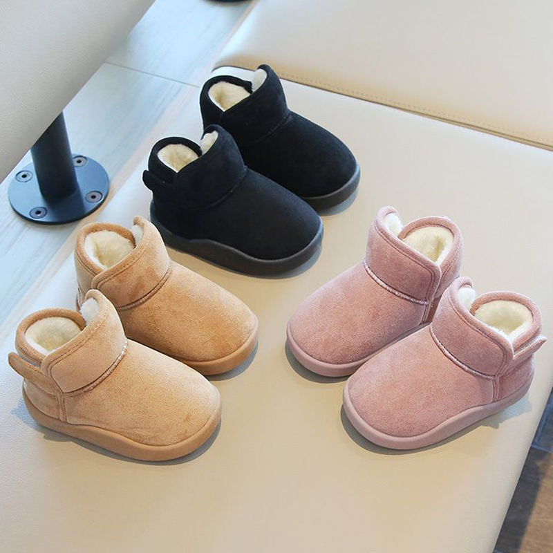 Baby Girls Boys Snow Boots Children Winter Boots Kids Outdoor Plush Cotton-padded Boots Soft-Soled Non-slip Infant Toddler Boots Sizes US6C-US1Y