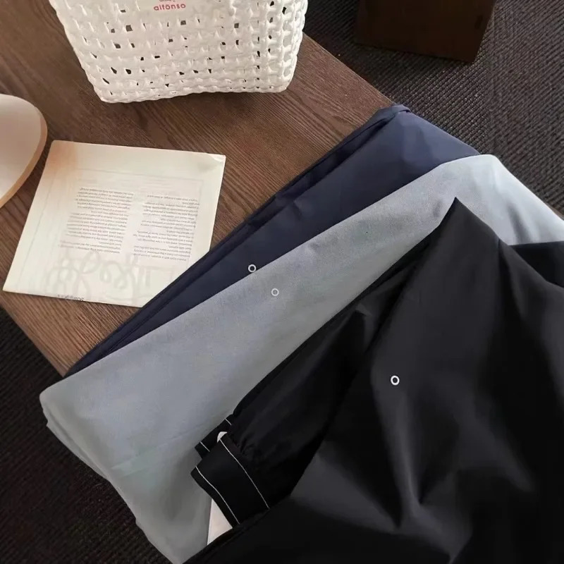 High Waist Elastic American Style Casual Sports Pants 2025 Solid Color Fashion Street Summer Straight Trousers 250808